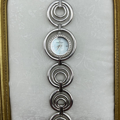 RARE Diamanté Accents Anne Klein Watch with Mother of Pearl Dial