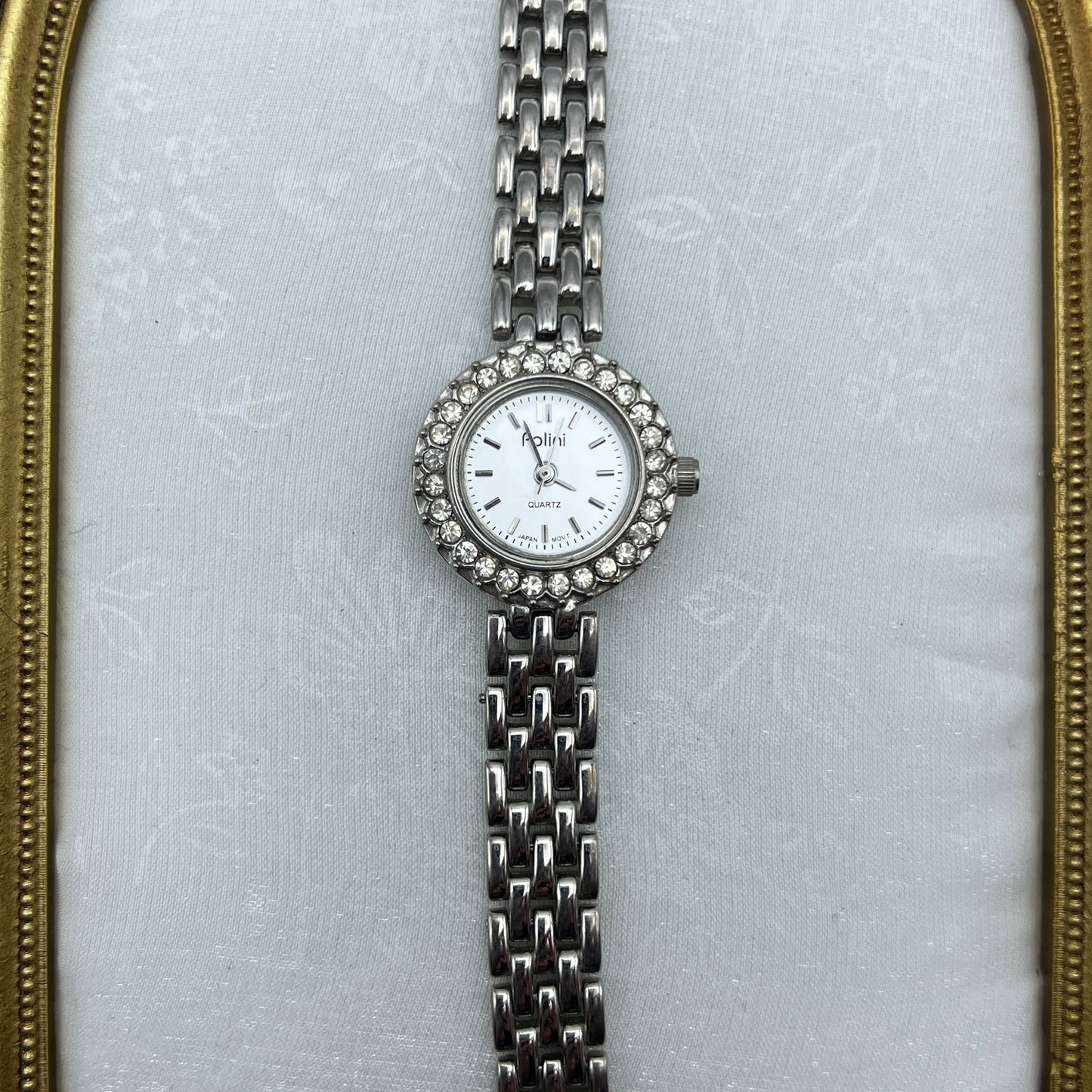 Diamanté Silver-Toned Watch