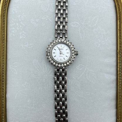 Diamanté Silver-Toned Watch