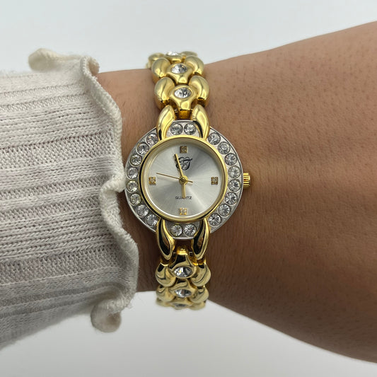 Elizabeth Taylor Diamanté Gold-Toned Watch
