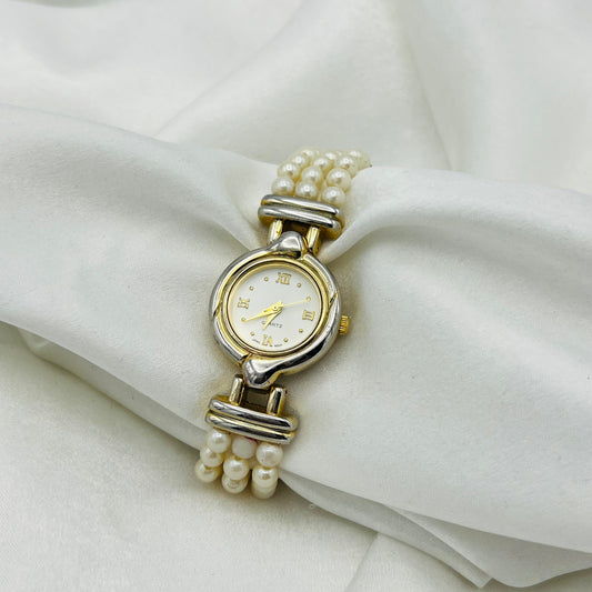 Gold-Toned Pearl Watch
