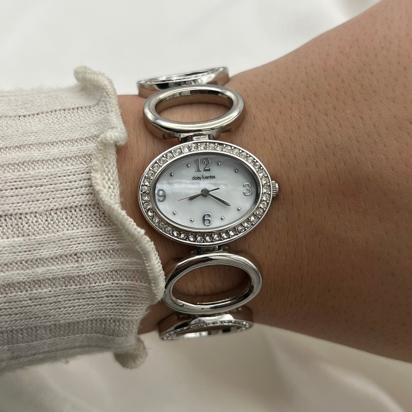 Diamanté Circle Strap Watch