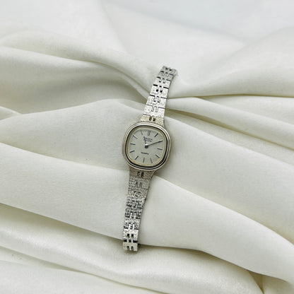 Classy Gruen Silver Tone Watch with Textured Strap