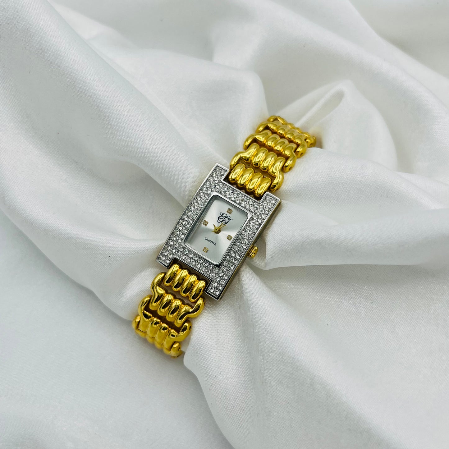 Gold-Toned Diamanté Watch