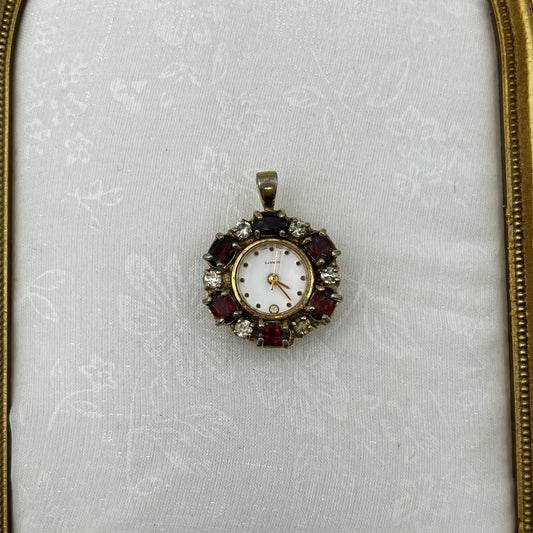 Ruby Gemstone Pendant Watch
