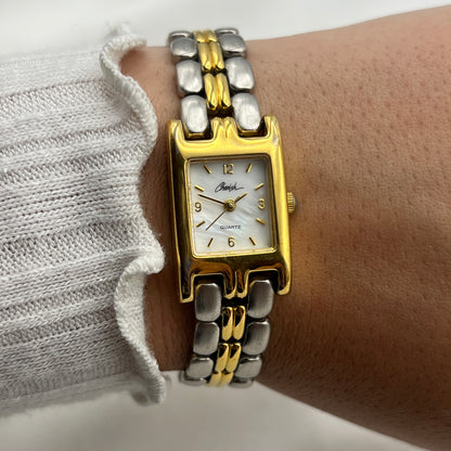 Two-Toned Watch with Mother of Pearl Dial