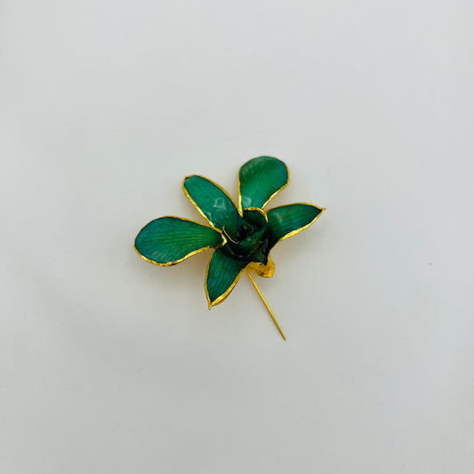 Green Orchid Pin