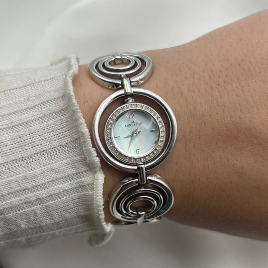 RARE Diamanté Accents Anne Klein Watch with Mother of Pearl Dial