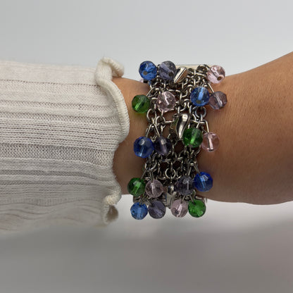 Silver-Toned Watch with Charms