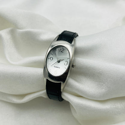 Retro Black Leather Watch