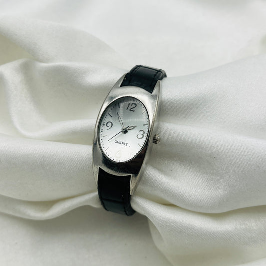 Retro Black Leather Watch