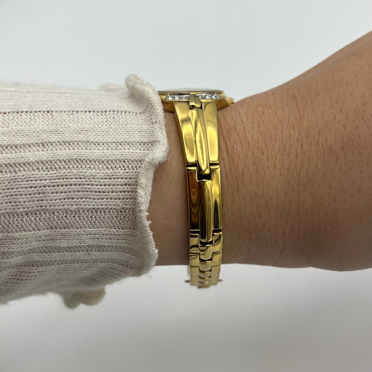 RARE Citizen Eco-Drive Diamanté Gold-Toned Watch with Mother of Pearl Dial