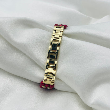 Red Beaded Diamanté Watch
