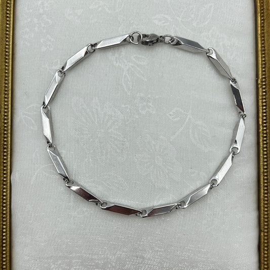 Curb Chain Silver-Tone Bracelet