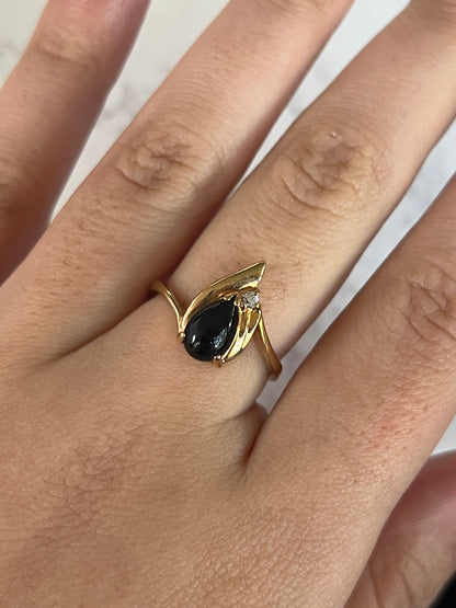 Tear Drop Black Onyx Ring