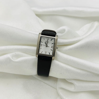 Black Leather Bulova Watch