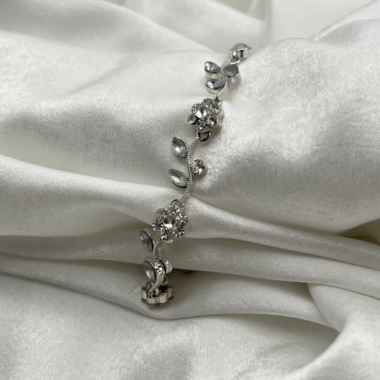 Silver-Toned Flower Bracelet