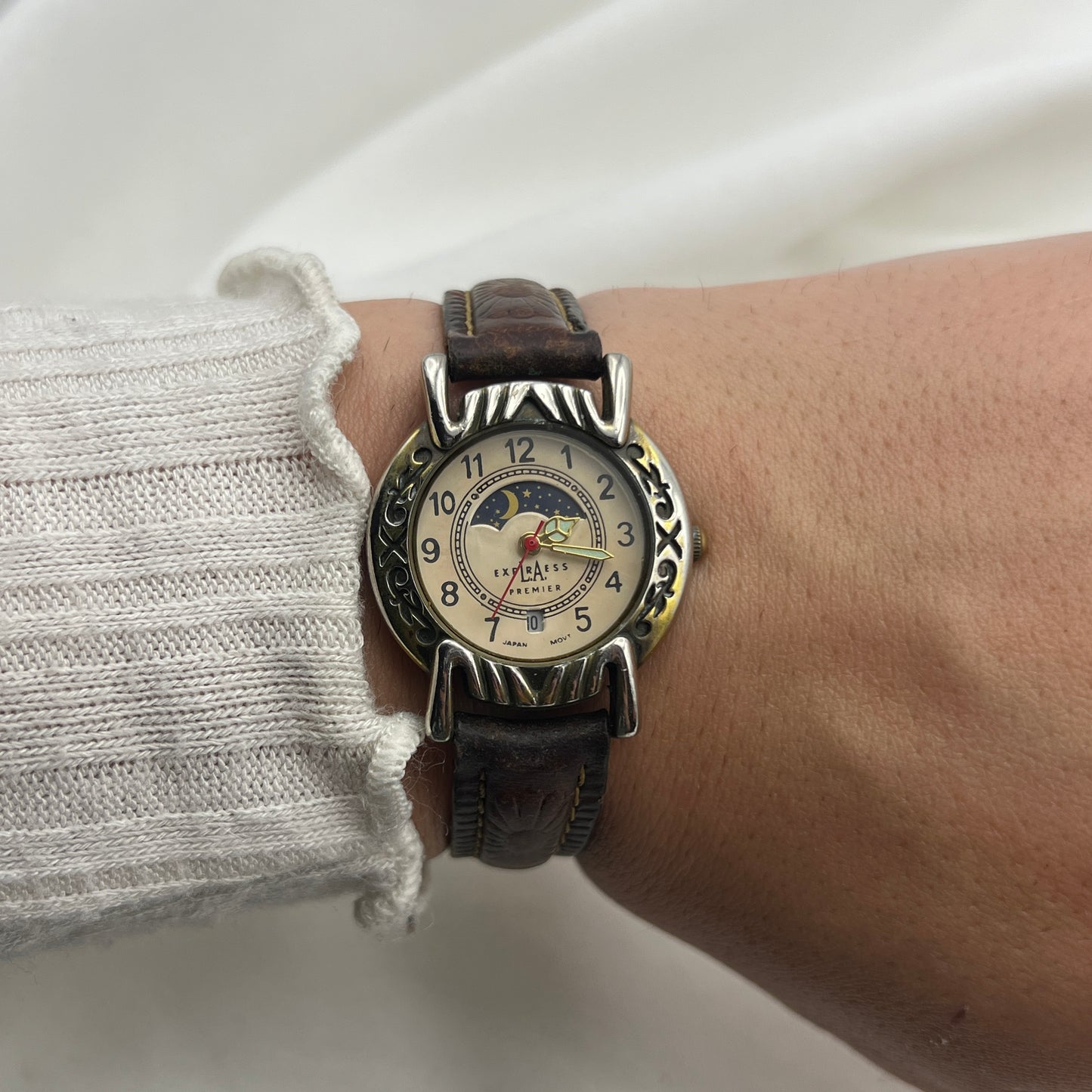 Sun & Moon Leather Watch