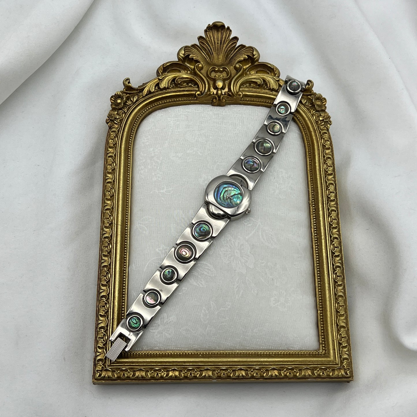 Circle Abalone Silver-Tone Watch