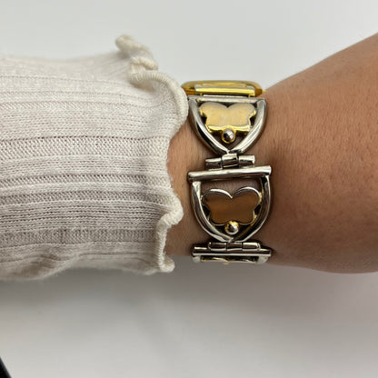 Gold-Toned Watch with Butterfly Strap