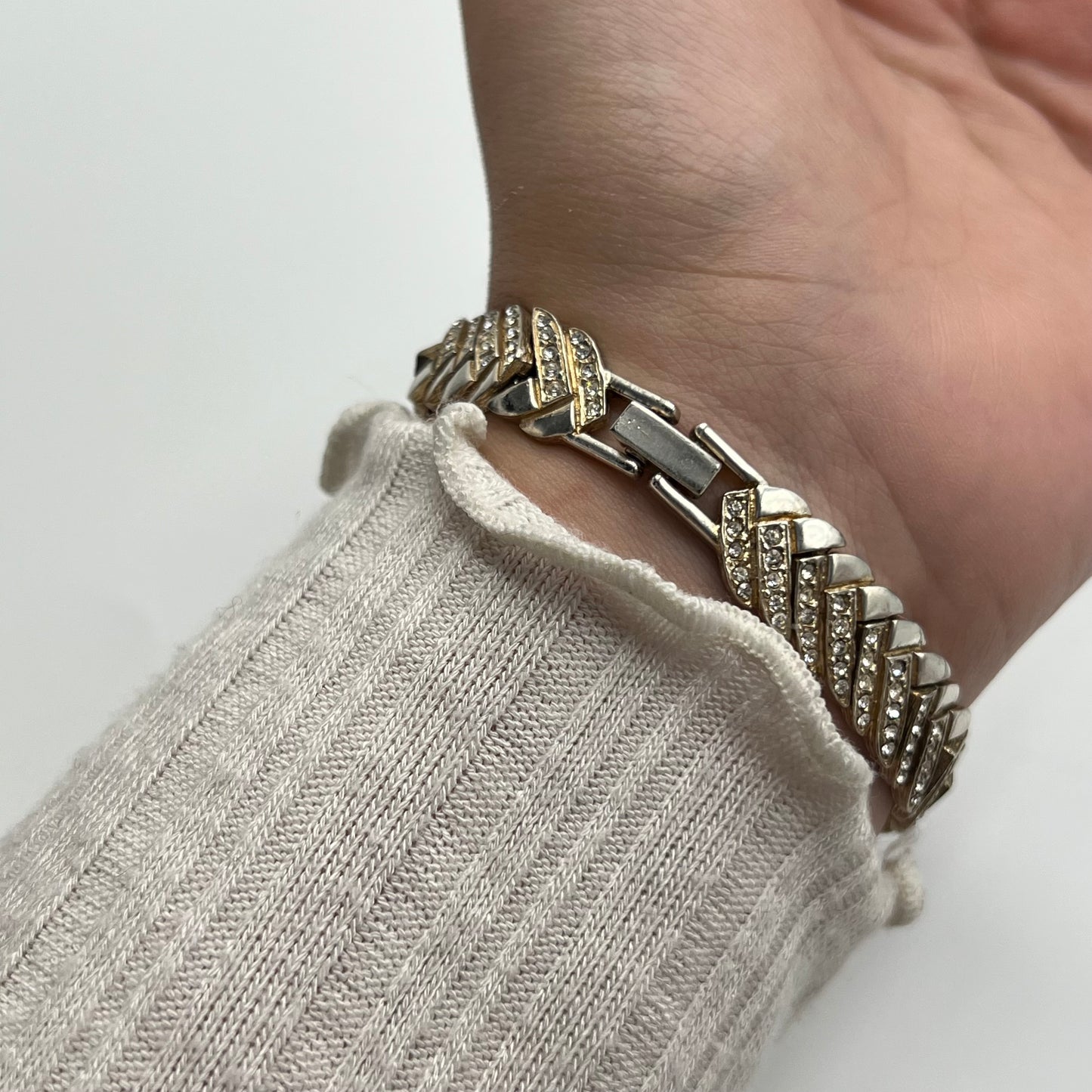 Two-Toned Watch with Diamanté Strap