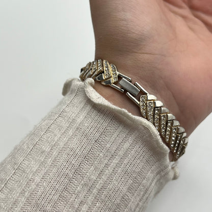 Two-Toned Watch with Diamanté Strap