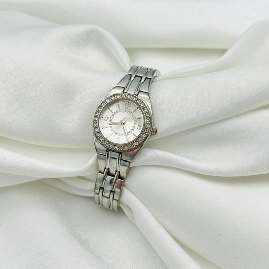 Diamanté Silver-Toned Watch