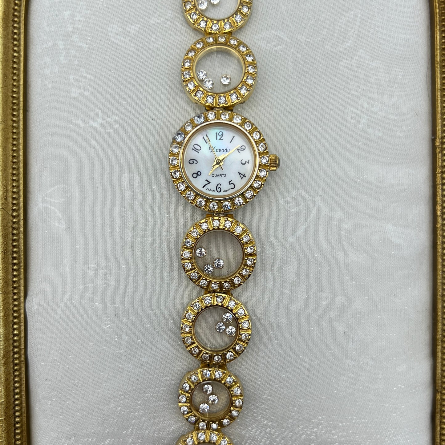 Diamanté Circle Gold-Tone Watch
