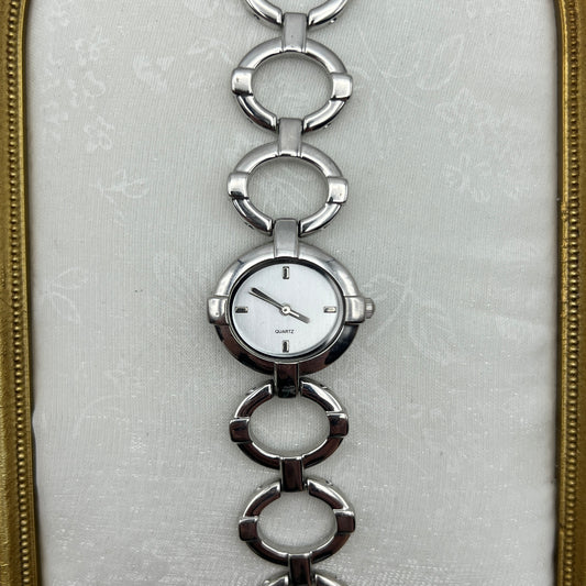Oval Link Silver-Tone Watch