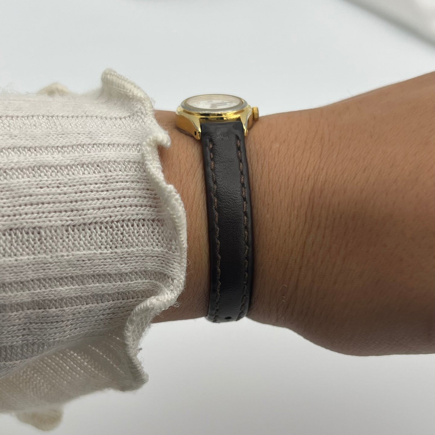 Dainty Pulsar Brown Leather Watch