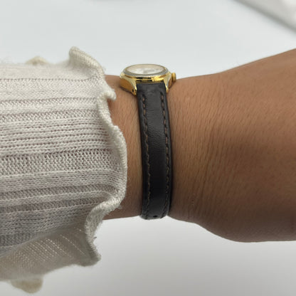 Dainty Pulsar Brown Leather Watch