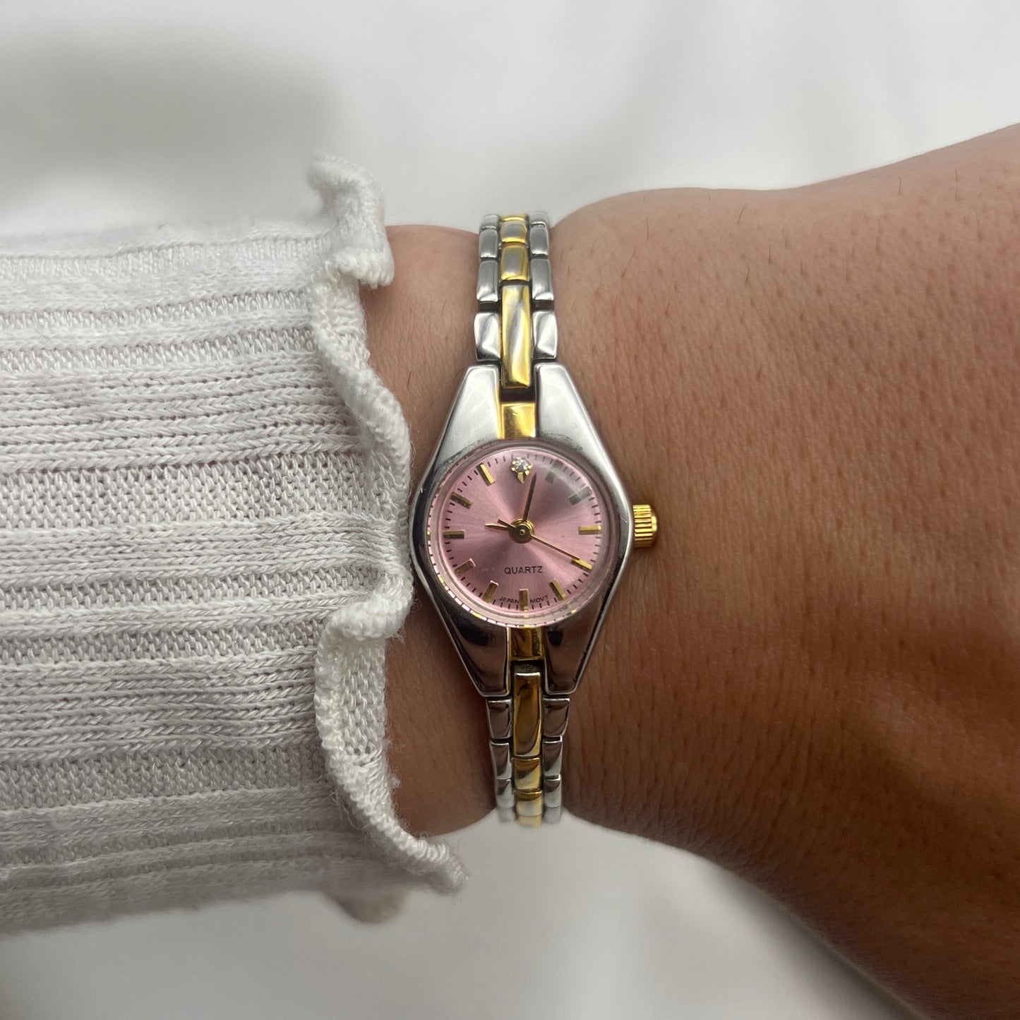 Two-Tone Pink Dial Watch