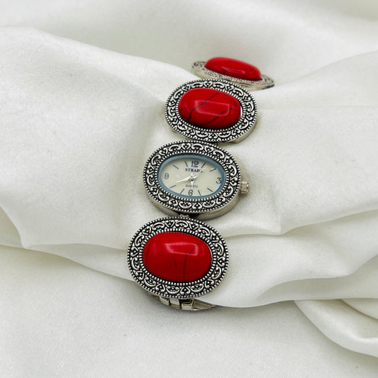 Statement Red Gemstone Watch