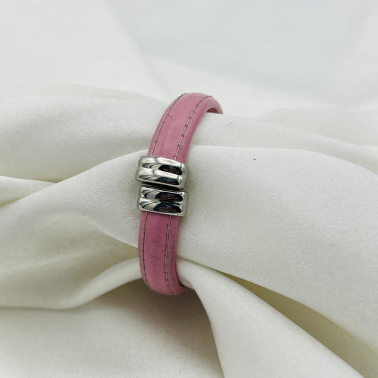 Embassy by Gruen Pink Leather Watch with Mother of Pearl Dial