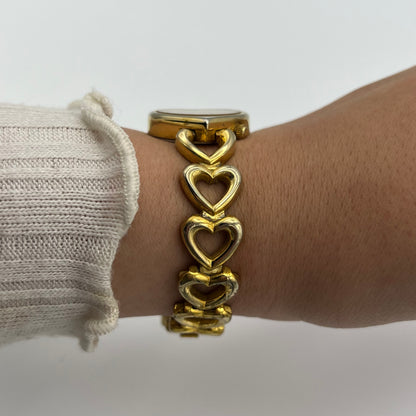 💛 Gold-Toned Heart Dial Watch