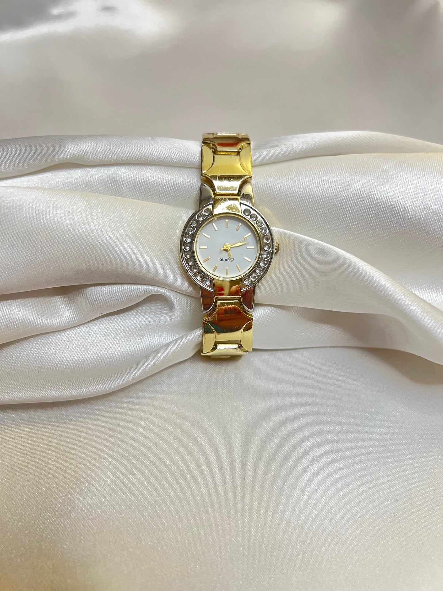 Two-Toned Diamanté Face Watch