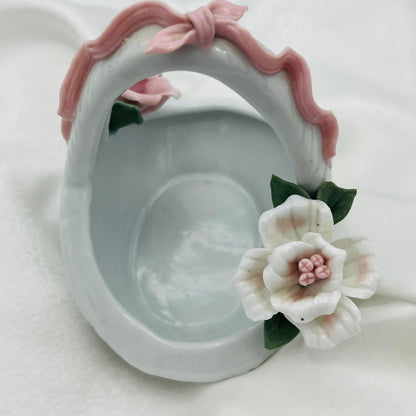 Vintage Coquette Porcelain Trinket Basket