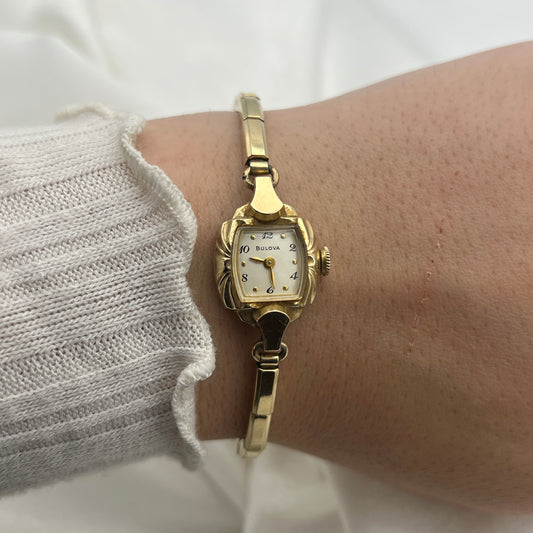 Elegant 10k RGP Bulova Watch