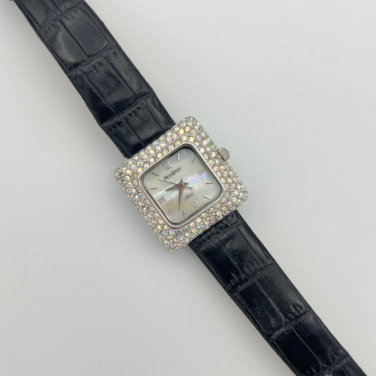 Iridescent Diamanté Leather Watch