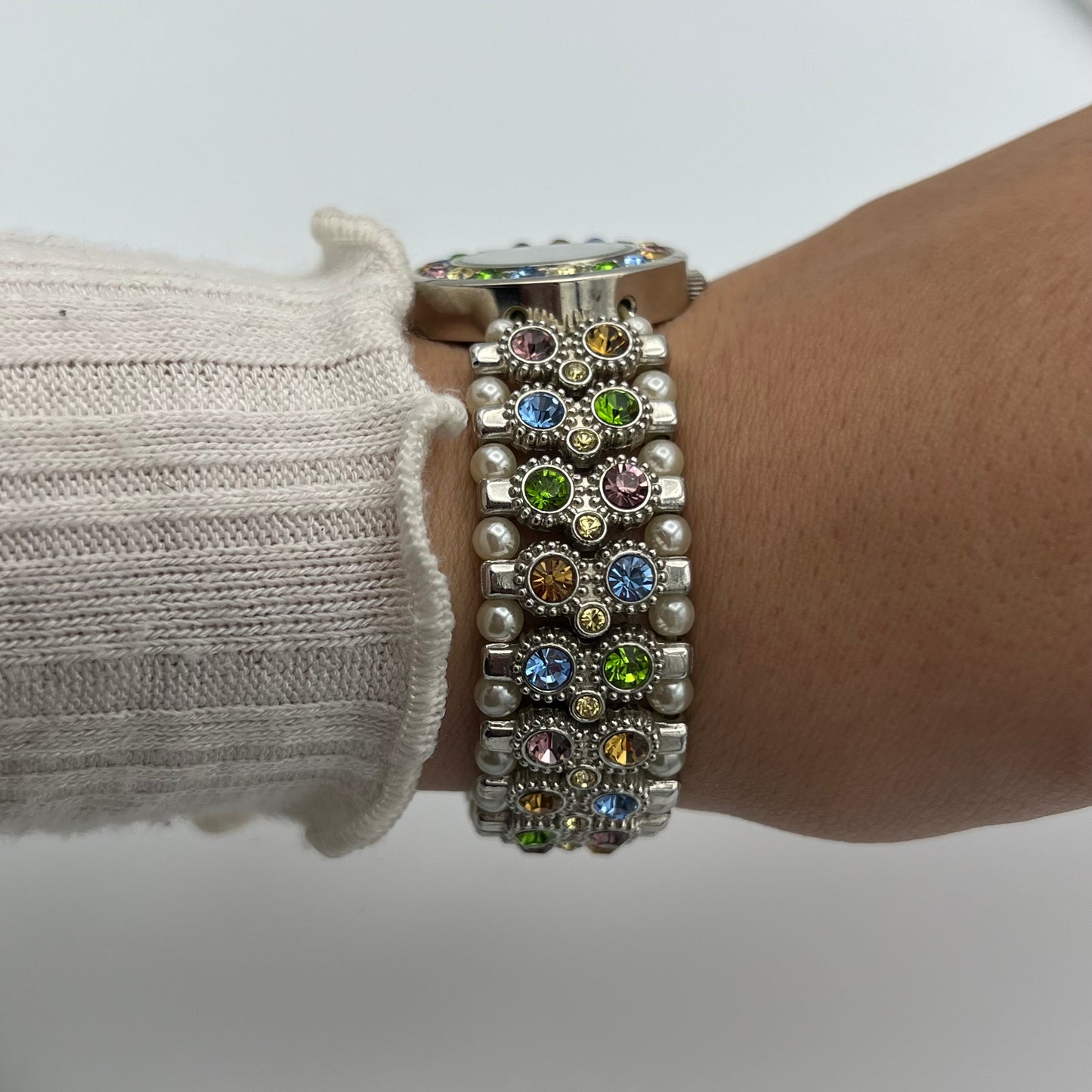 Pearls & Multi-Colored Gemstone Watch