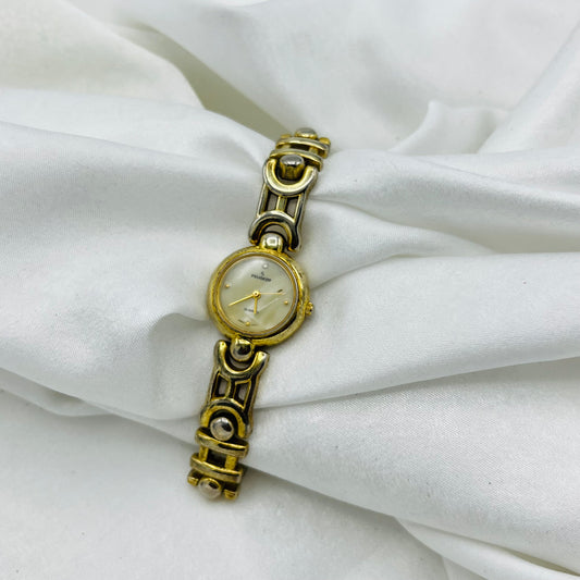 Gold-Toned Round Dial Watch