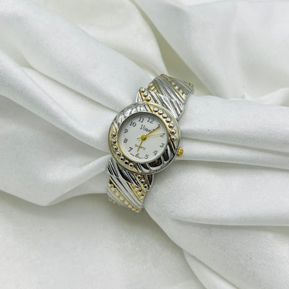 💛🩶 Two-Toned Round Dial Watch