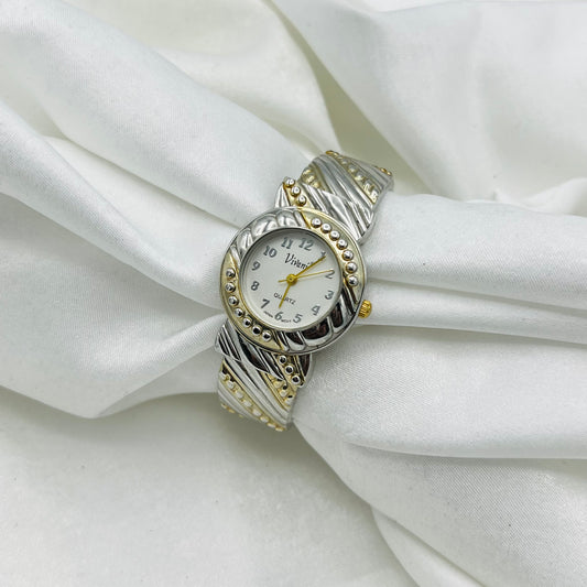 💛🩶 Two-Toned Round Dial Watch