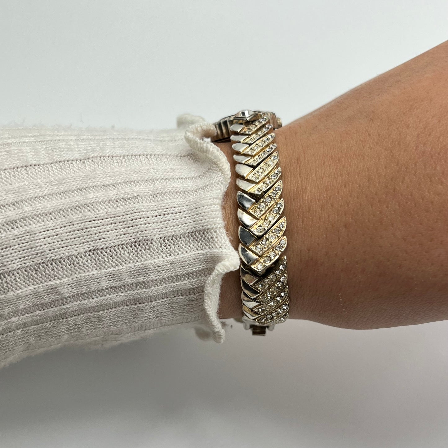 Two-Toned Watch with Diamanté Strap