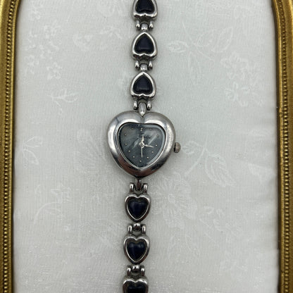 RARE Heart Silver-Tone Watch