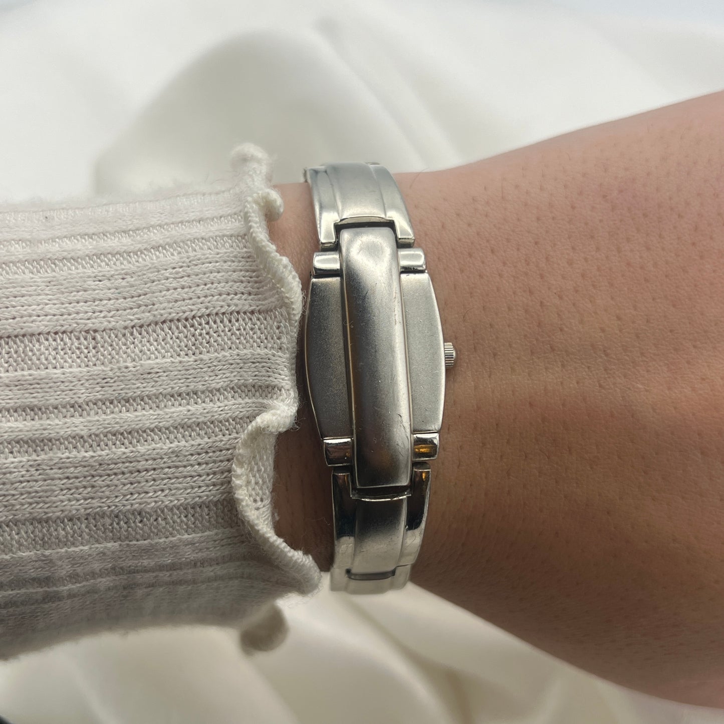 Silver-Toned Peek a Boo Watch