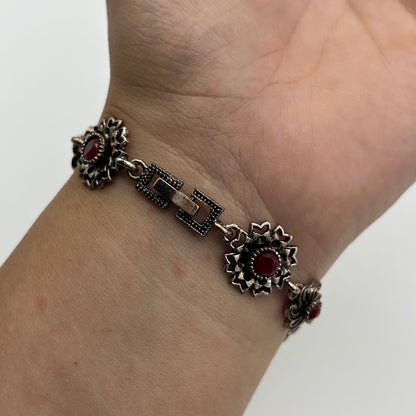Red Flower Bracelet
