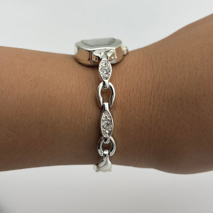 Diamanté Silver-Toned Watch