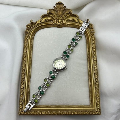 Green Glossy Cabochon Watch