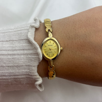 Gold-Tone Watch with Champagne Dial